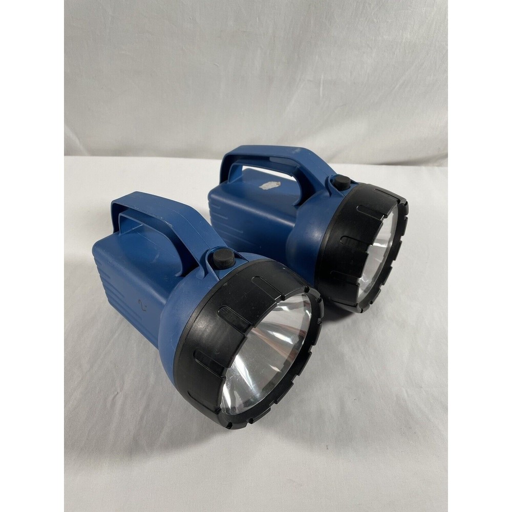 Lot of 2 Blue Black Flashlight Tested Working READ